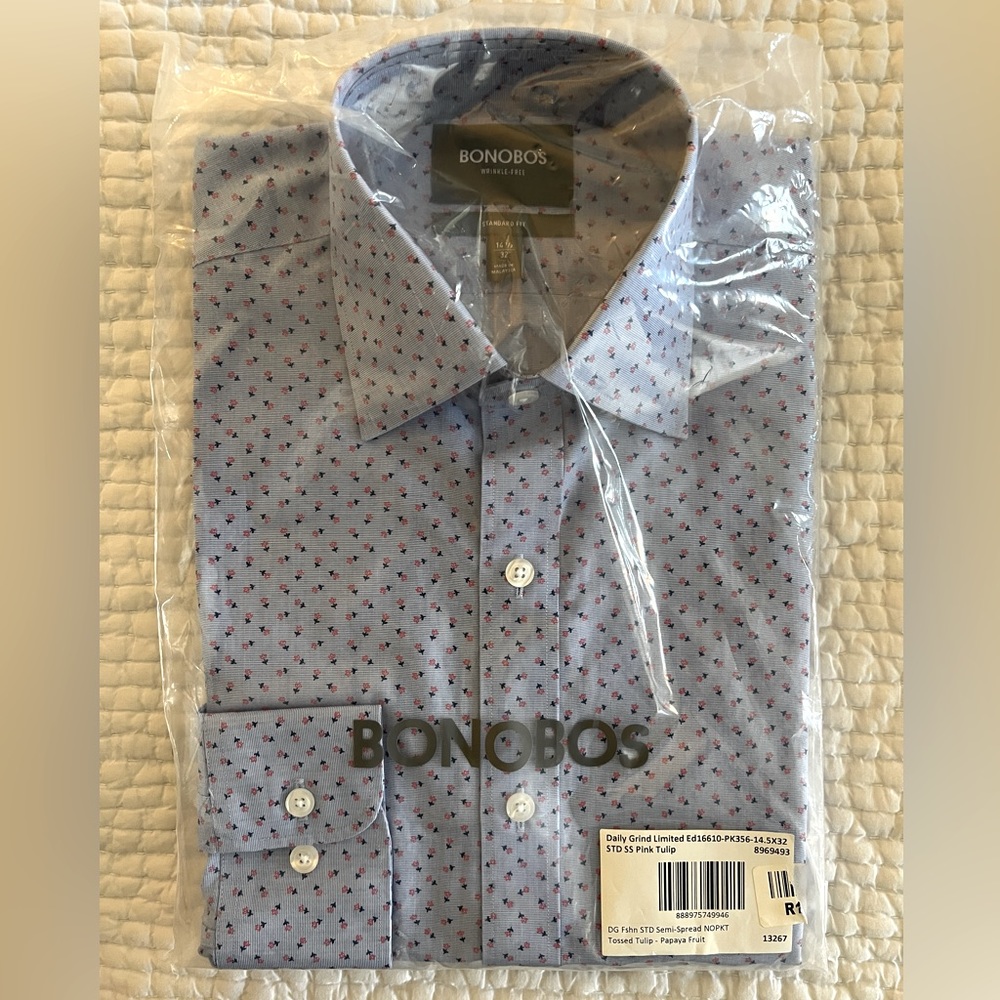 Bonobos Wrinkle Free Daily Grind Dress Shirt - Pink Tulips